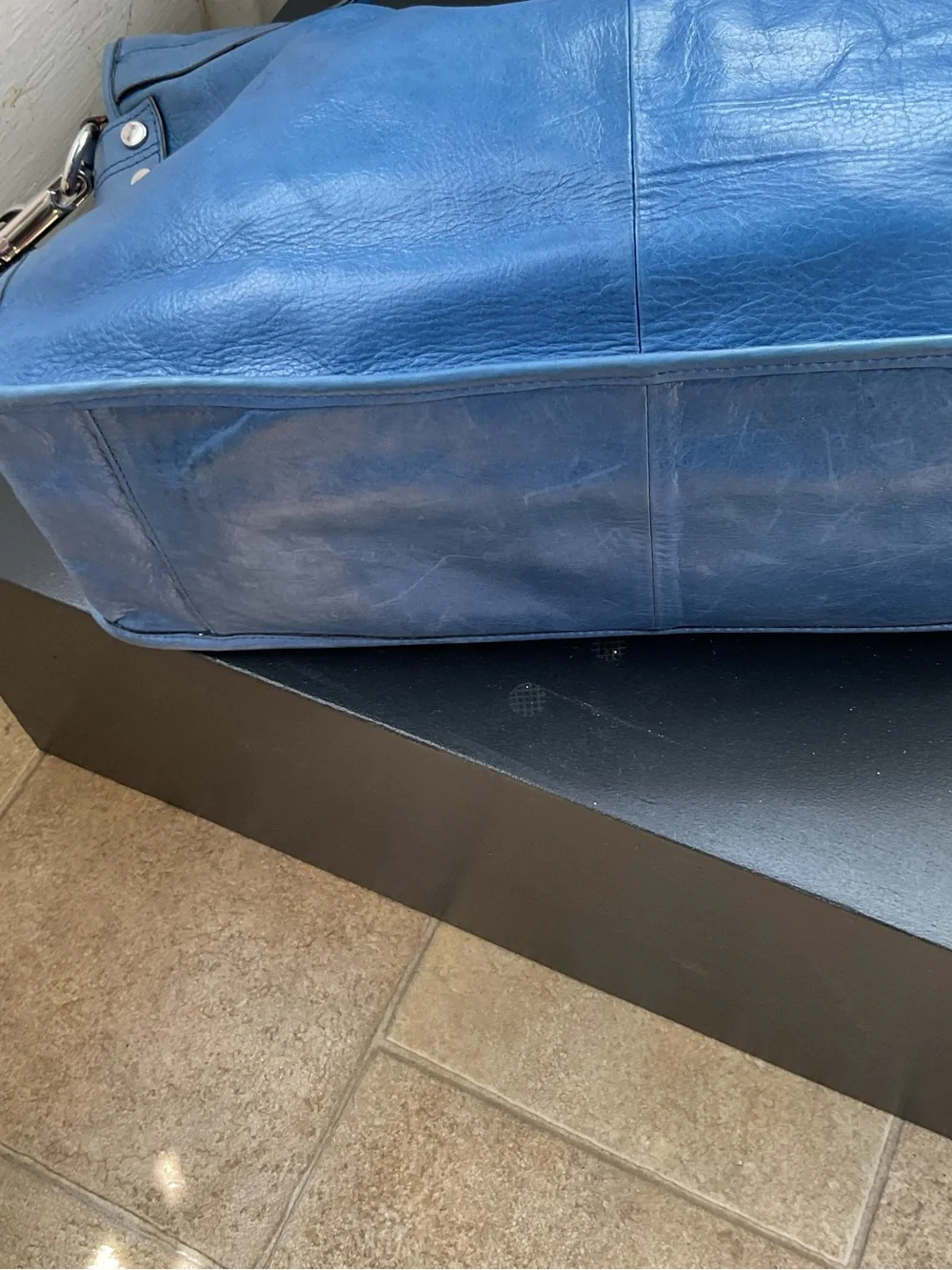 Barneys New York Blue Leather Bag